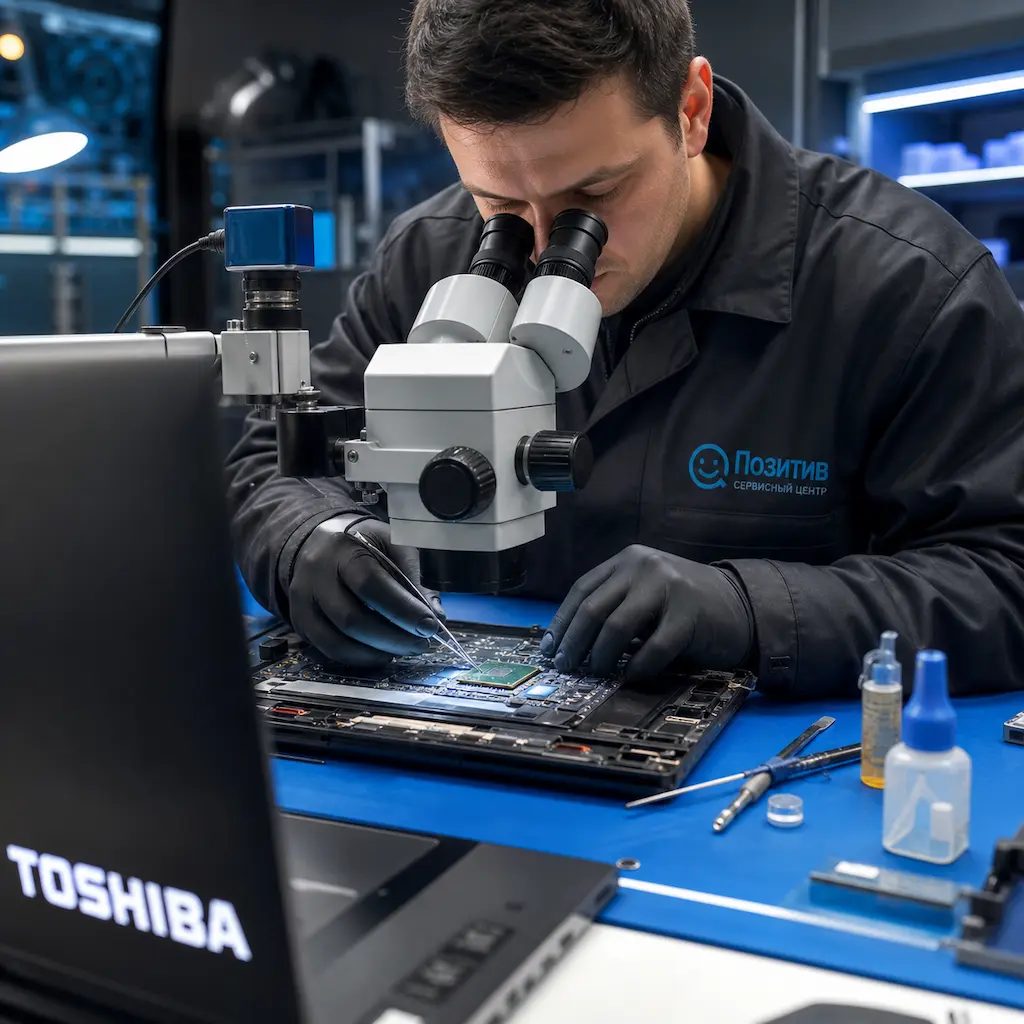 Замена видеокарты ноутбука Toshiba в Колтушах