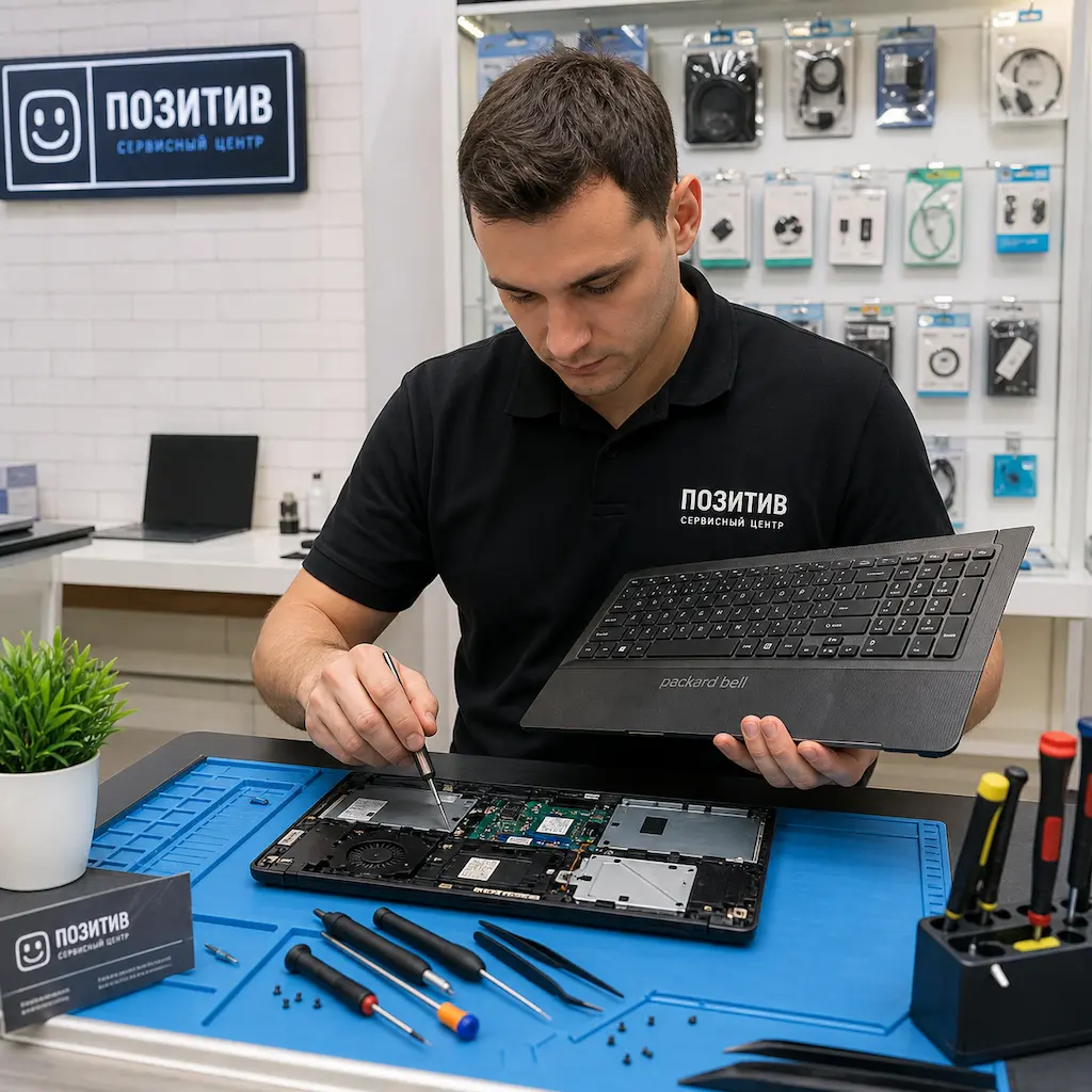 заменить клавиатуру на ноутбуке Packard Bell в Колтушах