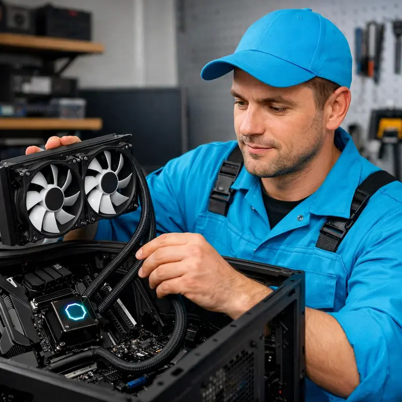 Установка водяного охлаждения на компьютер в Колтушах