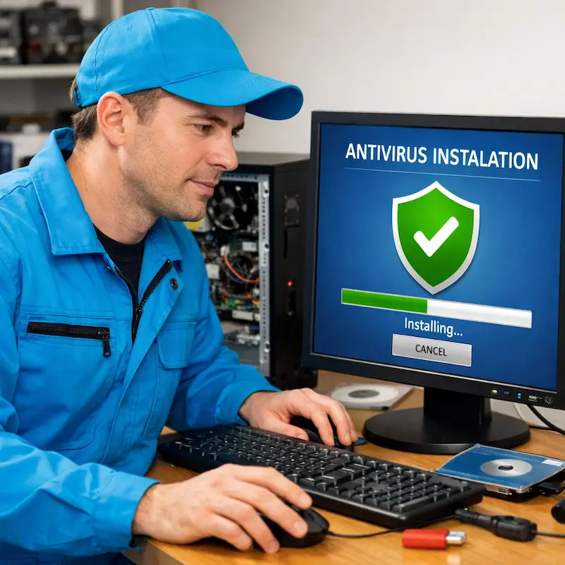 Установка антивируса на ноутбук в Колтушах